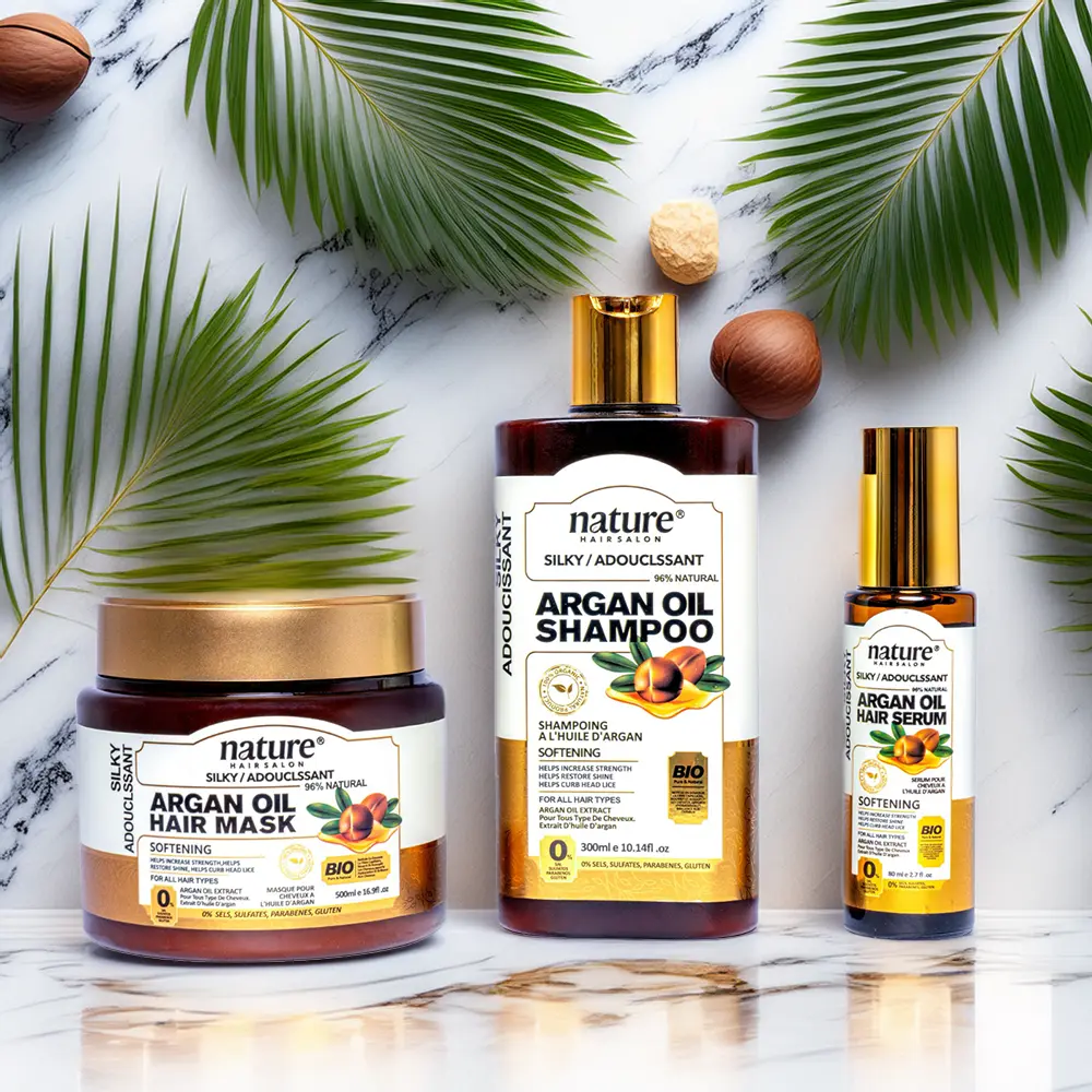 Soin Nourrissant à l’Huile d’Argan shampoing + Masque + sérum